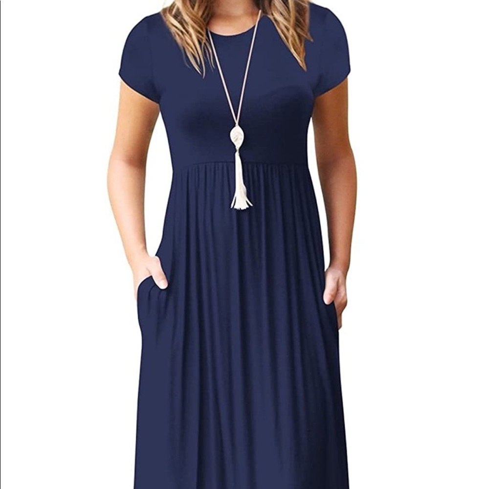 Womens navy blue maxi dress!